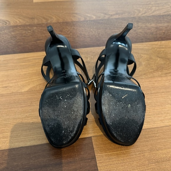Saint Laurent Platform Black Sandals - Picture 2 of 6